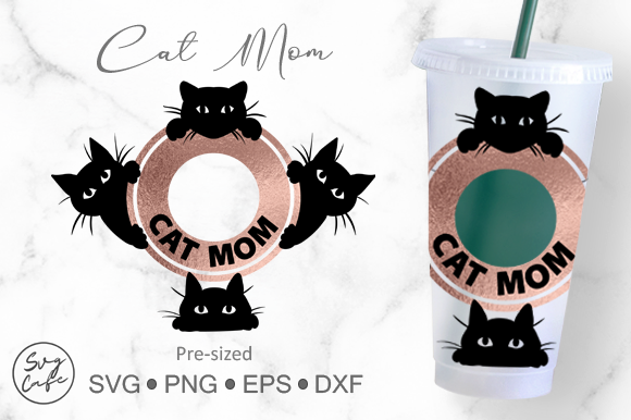 24oz Venti Cold Cup Cat Mom
