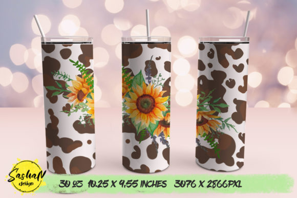 30 Oz Sunflower with Cow Print Tumbler