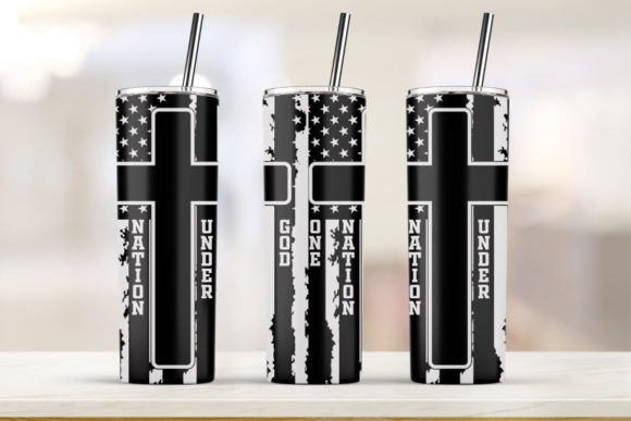 American Flag Black 20oz Skinny Tumbler