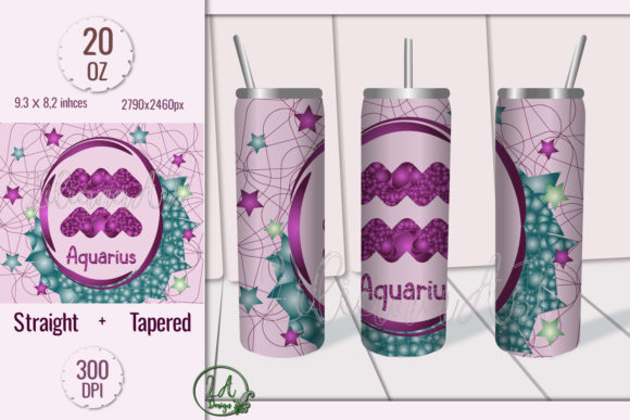 Aquarius. Skinny Tumbler Wrap Design