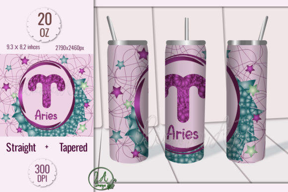 Aries. Skinny Tumbler Wrap Design