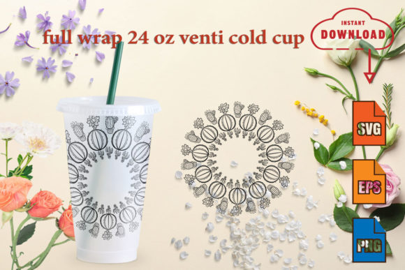 Cactus Full Wrap 24oz Venti Cold Cup