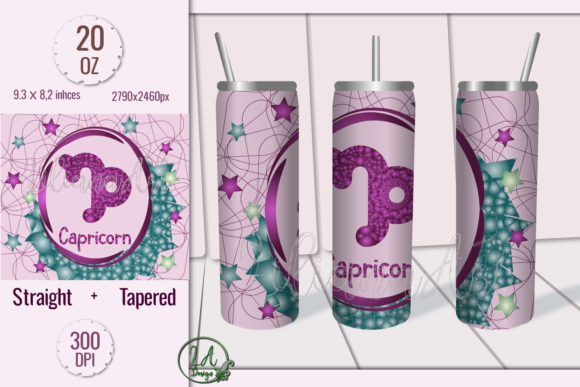 Capricorn. Skinny Tumbler Wrap Design