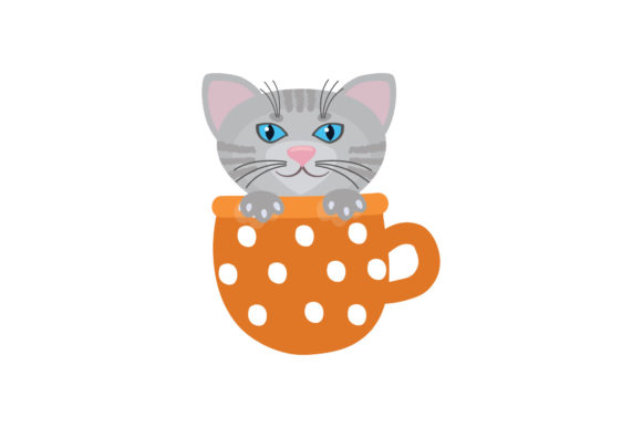 Cat in Cup of Coffee