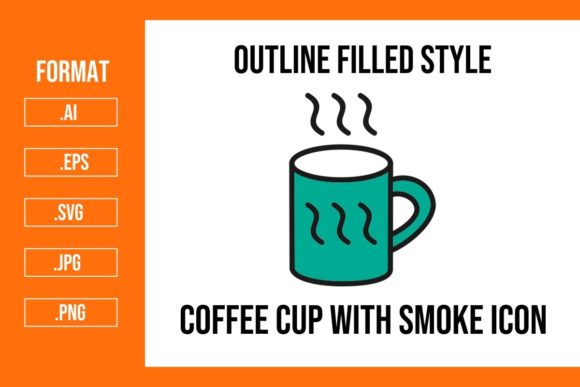 Coffee Cup Smoke Outline Filled Icon