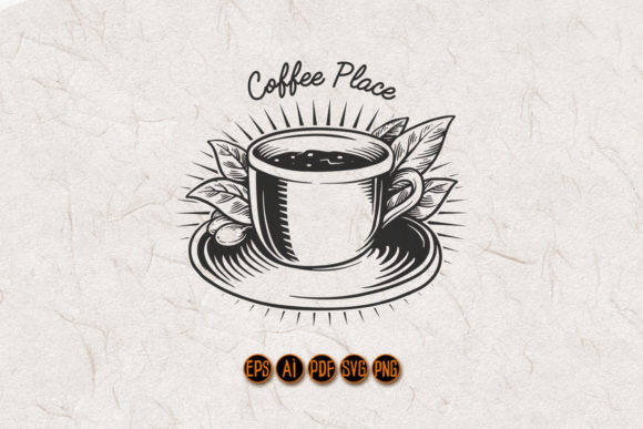 Coffee Cup Vintage Logo Silhouette