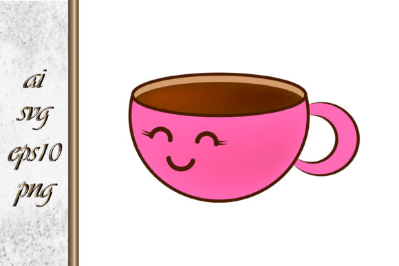 Coffee or Tea Cup with Smile Vector