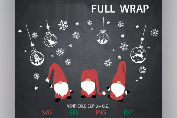 Gnome Christmas, Venti Cold Cup 24 Oz
