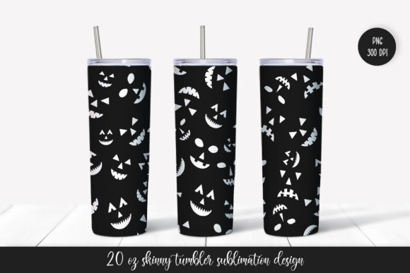 Halloween Pumpkin Faces Tumbler Design