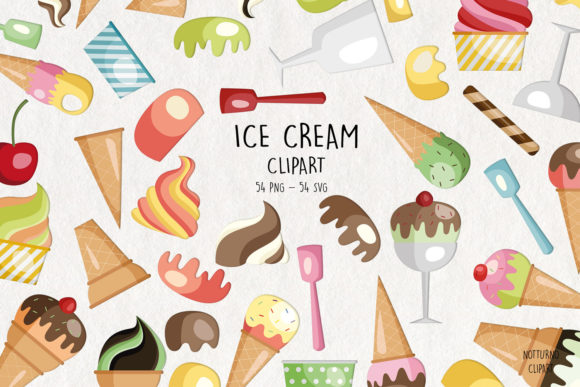 Ice Cream SVG Clipart Set of 54