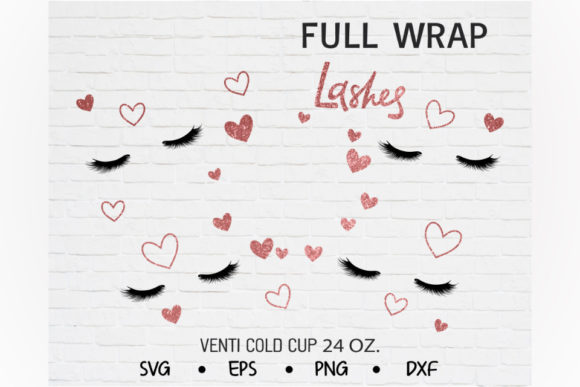 Lashes and Heart, Venti Cold Cup 24 Oz