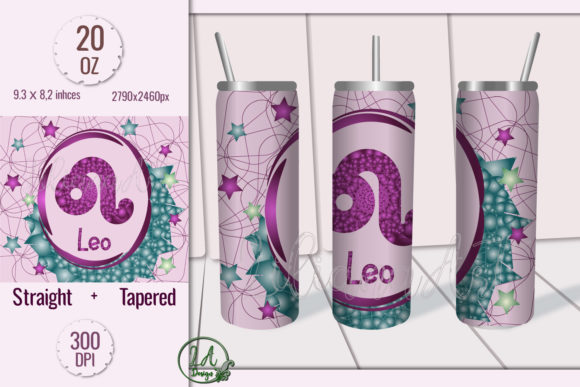 Leo. Skinny Tumbler Wrap Design