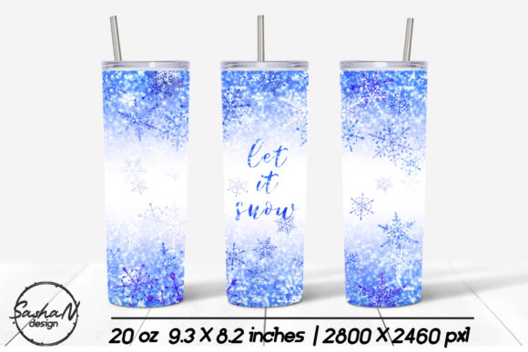 Let It Snow 20 Oz Skinny Tumbler PNG