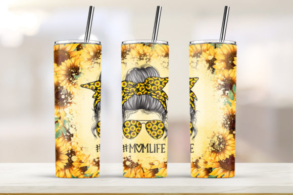 Mom Life Sunflower 20oz Skinny Tumbler