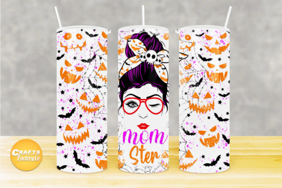 Skinny Tumbler Design Halloween Momster