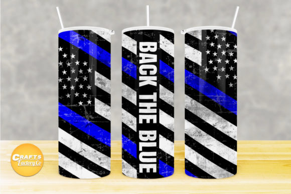 Skinny Tumbler Sublimation Back the Blue