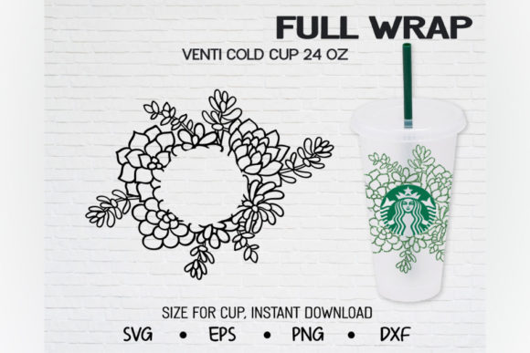 Succulent Florl, Venti Cold Cup 24 Oz