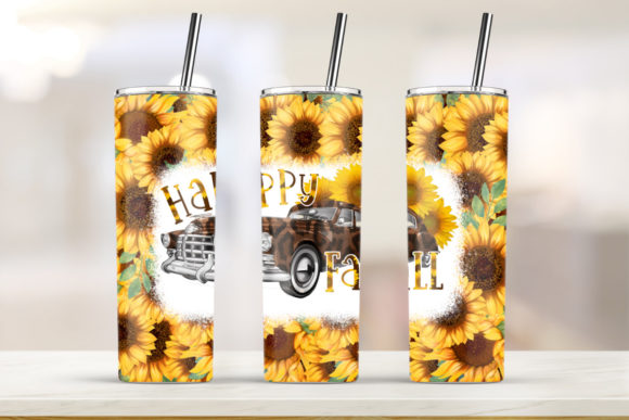 Sunflower Happy Fall 20oz Skinny Tumbler