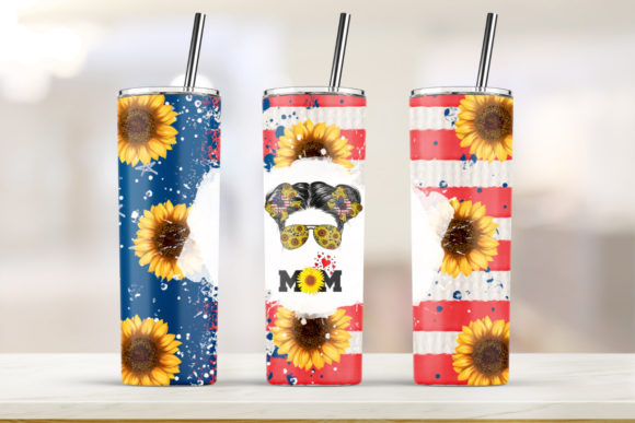 Sunflower Mom Tumbler 20oz Skinny
