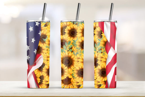 Sunflower USA Tumbler 20oz Skinny