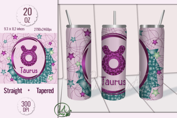 Taurus. Skinny Tumbler Wrap Design