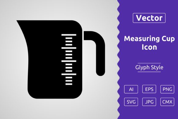 Vector Measuring Cup Glyph Icon